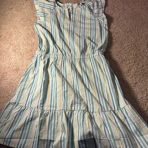 Vineyard Vines Blue and White Ruffled Tiered Sundress